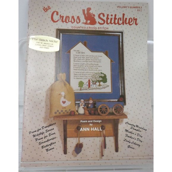 Cross Stitcher Magazine Design Ann Hall Vol 3 #3 ©1986 B.J.McDonald,Ed. 27 pat. - Picture 1 of 8